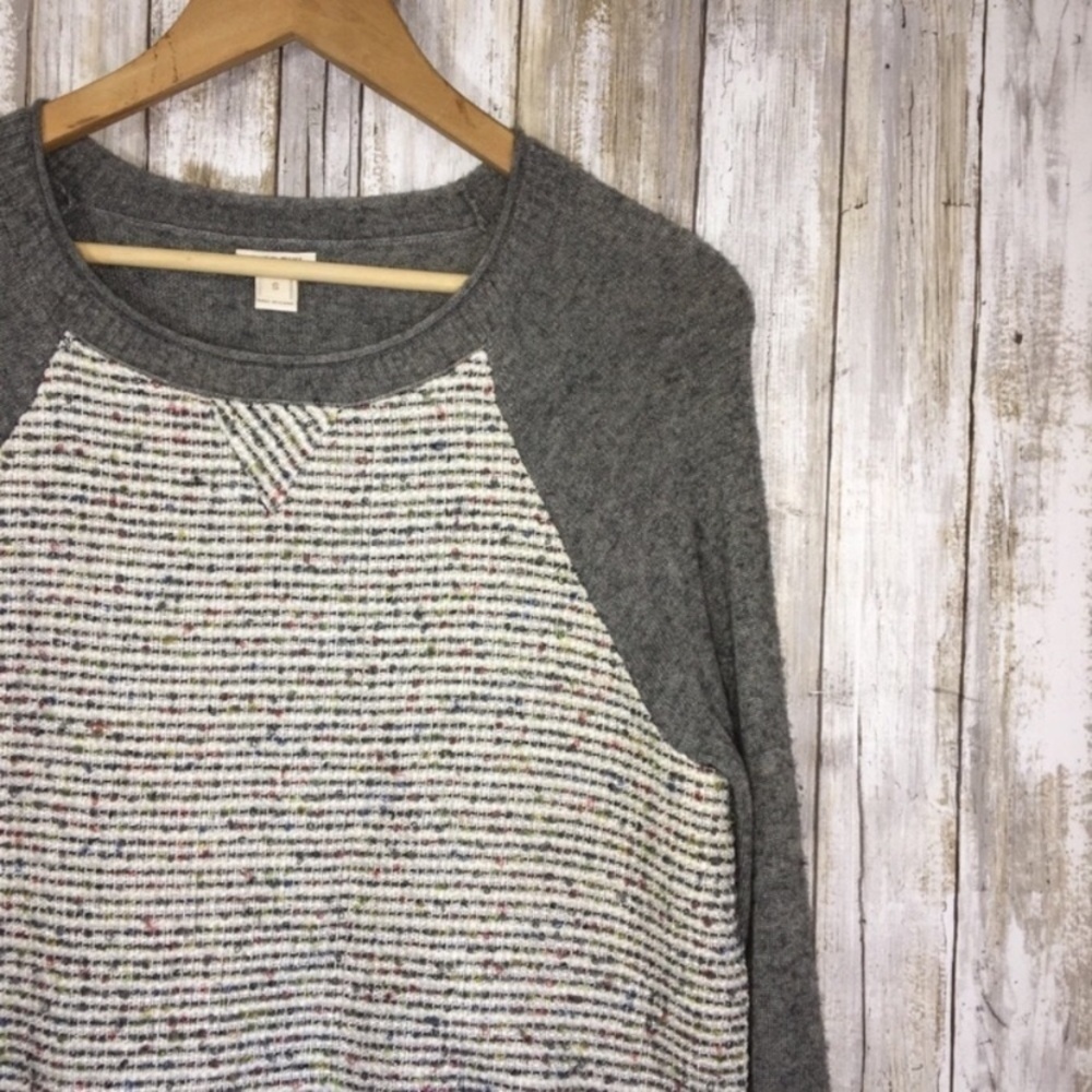 J. Crew Grey Baseball Tweed Sweater - Picture 3 of 6